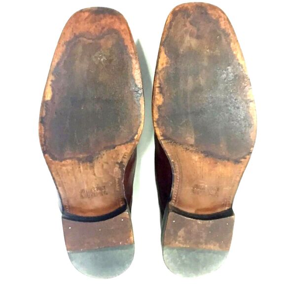 Johnston & Murphy Shoes Leather Bench-Made Square Apron Brown 11 Men Lace - Picture 8 of 12